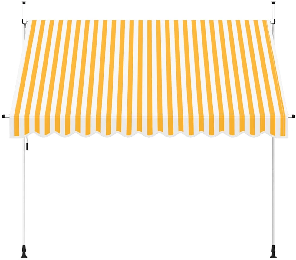 Rankiniu būdu ištraukiama markizė, oranžiniai/balti dryžiai, 300cm
