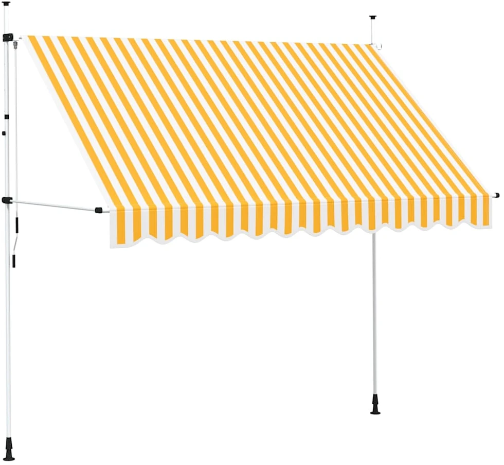 Rankiniu būdu ištraukiama markizė, oranžiniai/balti dryžiai, 300cm