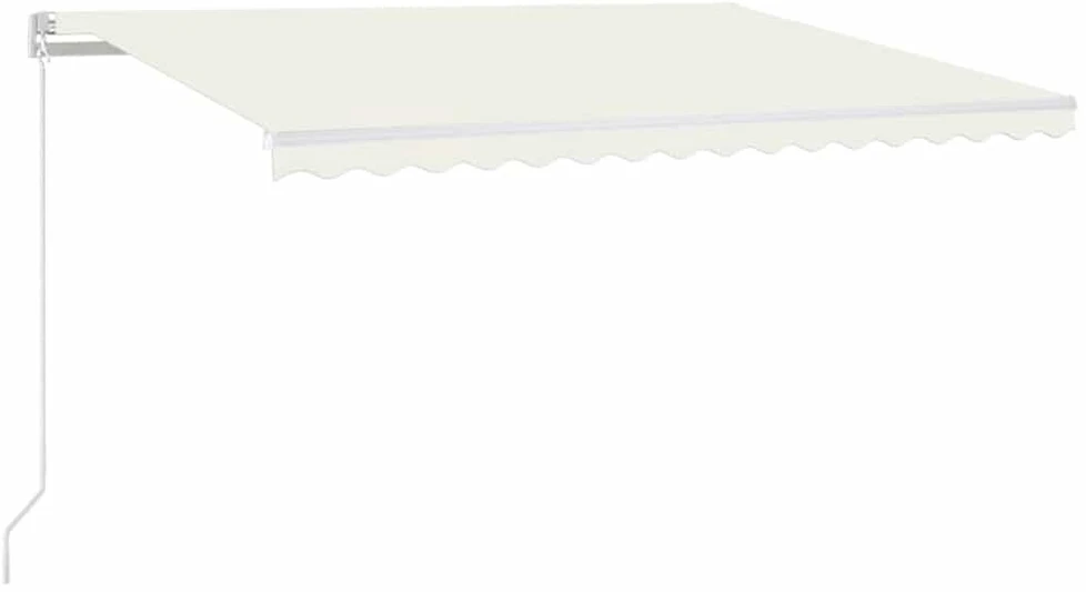 Rankiniu būdu ištraukiama markizė su LED, kreminė, 450x350cm
