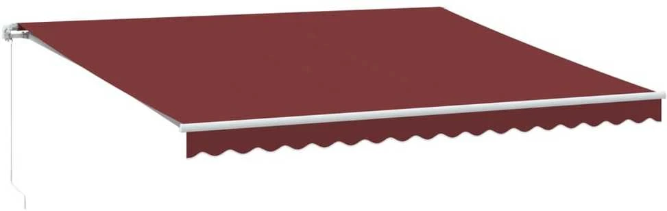 Rankiniu būdu ištraukiama markizė su LED, bordo, 450x350cm