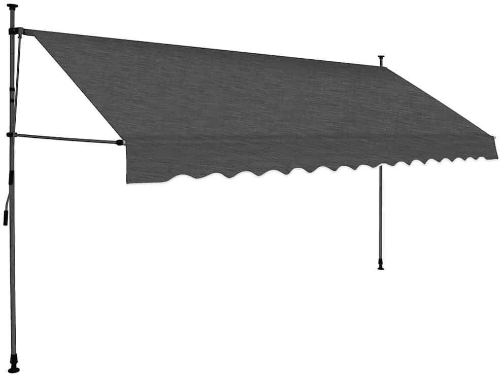 Rankiniu būdu ištraukiama markizė su LED, antracito, 400cm