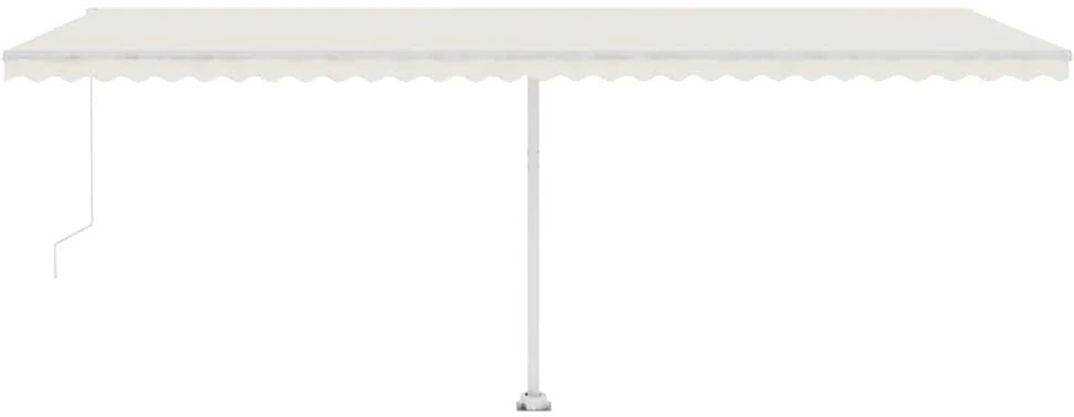 Rankiniu būdu ištraukiama markizė su LED, kreminė, 600x350cm