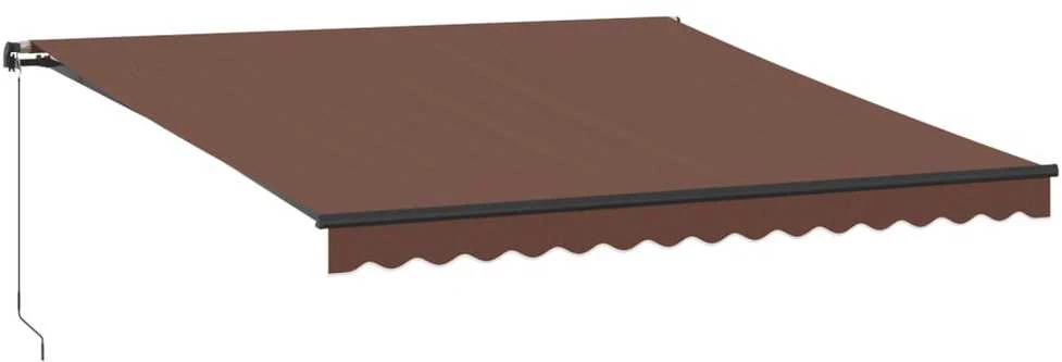 Rankiniu būdu ištraukiama markizė su LED, ruda, 400x350cm