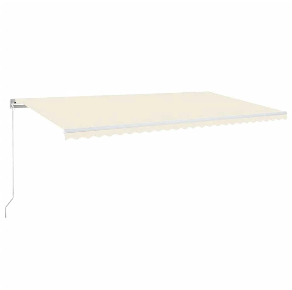 Rankiniu būdu ištraukiama markizė su LED, kreminė, 600x350cm