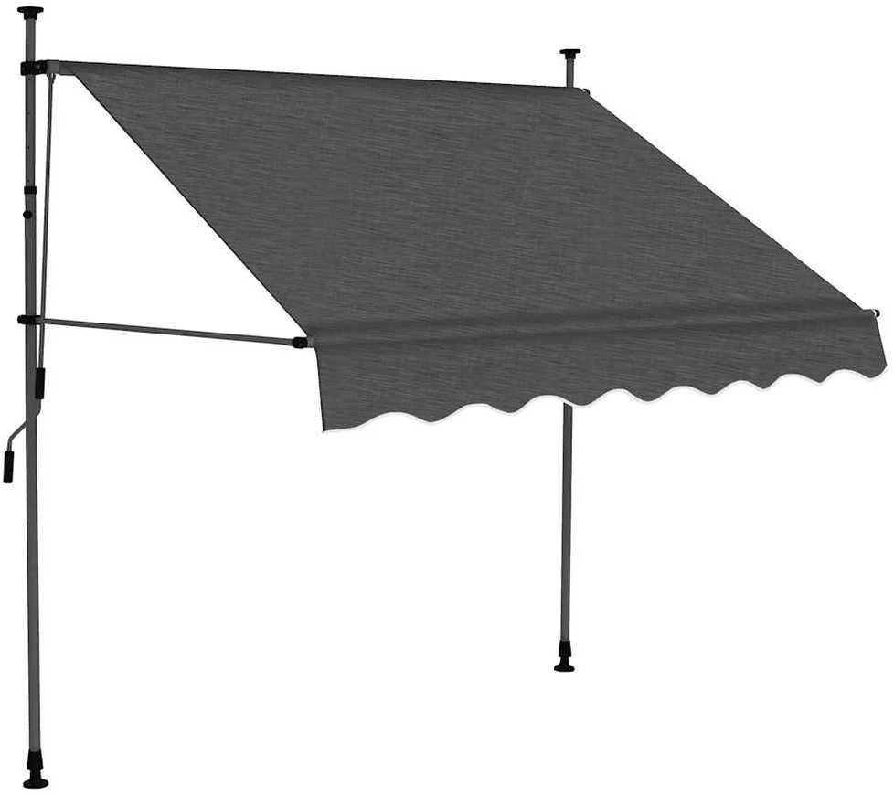 Rankiniu būdu ištraukiama markizė su LED, antracito, 150cm