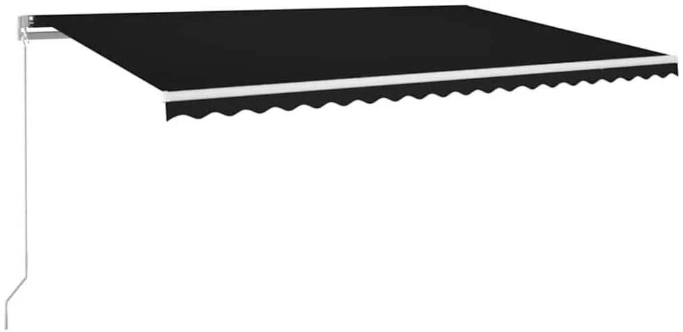 Rankiniu būdu ištraukiama markizė su LED, antracito, 500x300cm