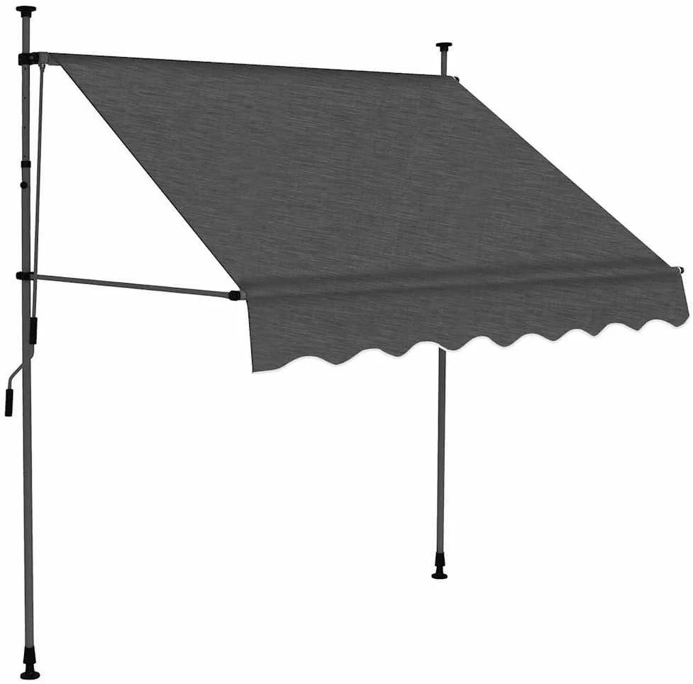 Rankiniu būdu ištraukiama markizė su LED, antracito, 200cm