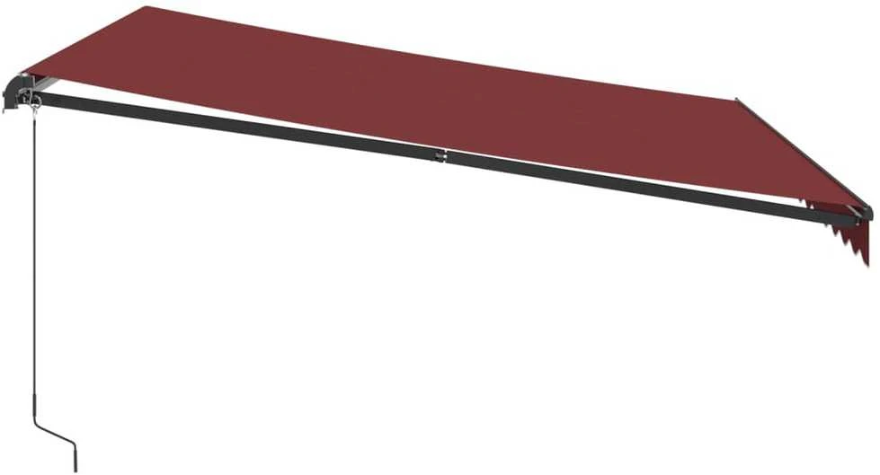 Rankiniu būdu ištraukiama markizė su LED, bordo, 400x300cm