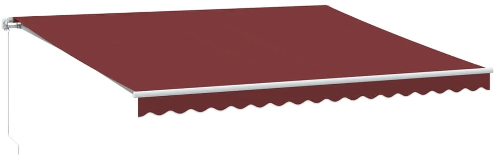 Rankiniu būdu ištraukiama markizė su LED, bordo, 450x350cm