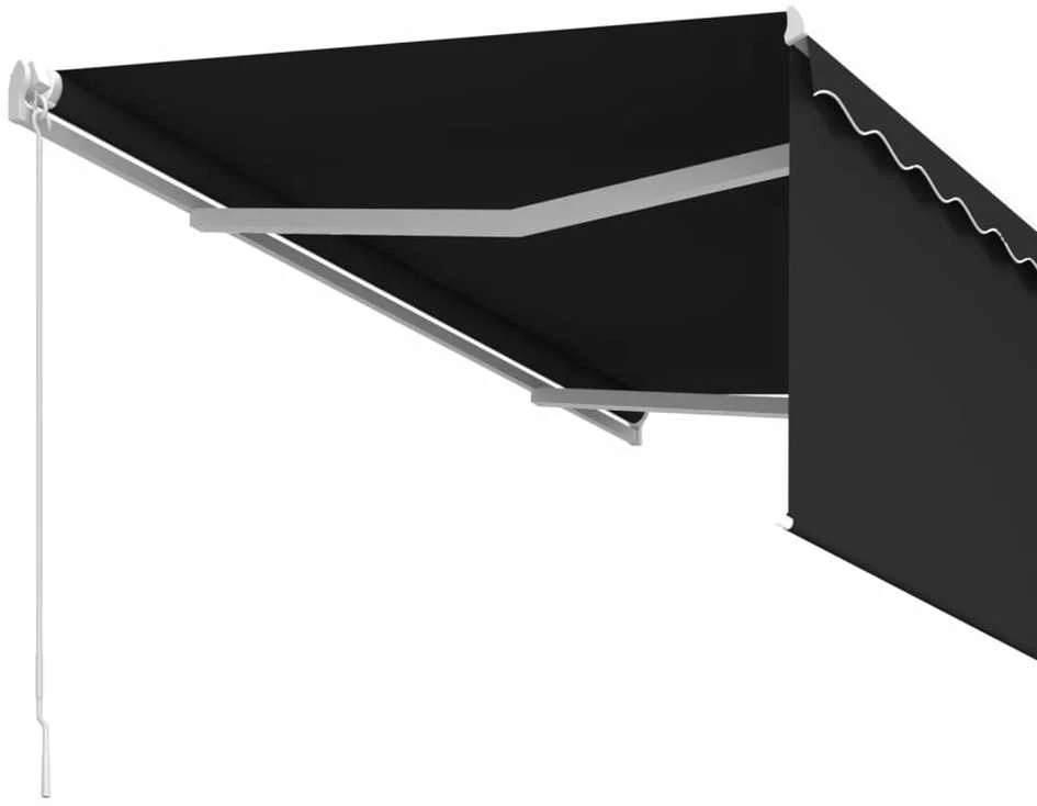Rankiniu būdu ištraukiama markizė su uždanga, antracito, 3x2,5m