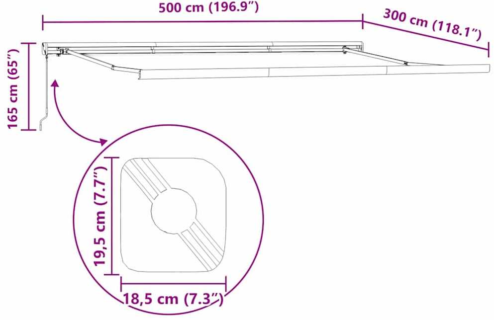 Ištraukiama markizė Geltona ir Oranžinė 500 × 300 cm