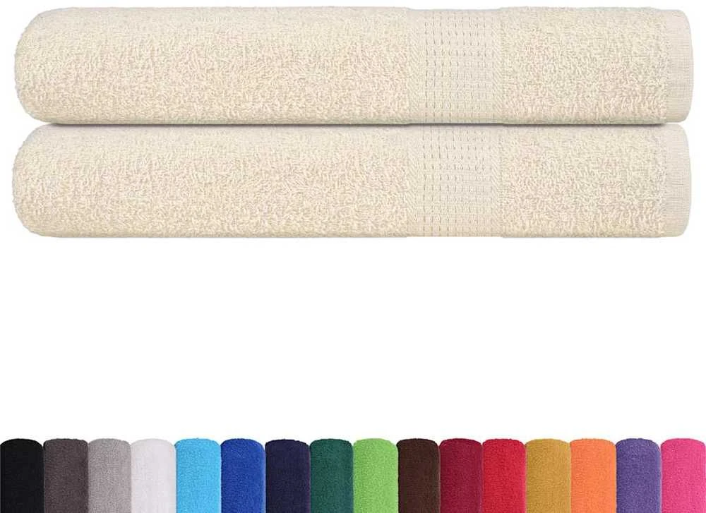 Rankšluostis Rankšluosčiai, 2vnt., kreminiai, 100x200 cm, medvilnė, 360g/m²