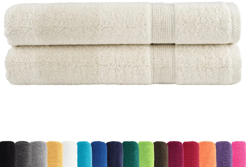 Rankšluostis Rankšluosčiai SOLUND, 2vnt., kreminiai, 100x200cm, 600g/m²