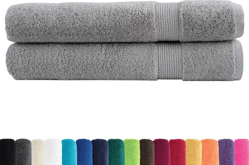 Rankšluostis Rankšluosčiai SOLUND, 2vnt., pilki, 100x200cm, 600g/m²