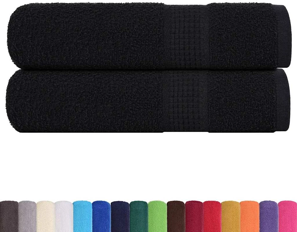 Rankšluostis Rankšluosčiai vonios kambariui, FROGN, 2 vnt., juodi, 100x150 cm, 360 g/m²