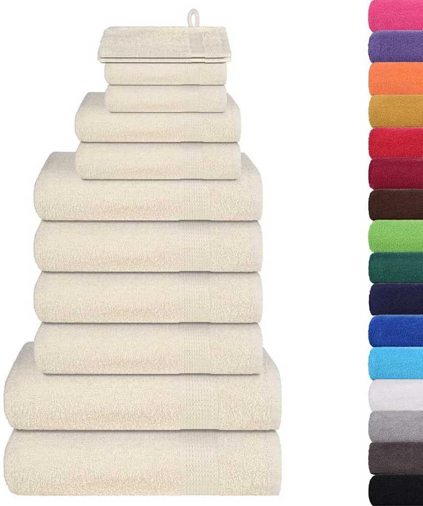 Rankšluostis Rankšluosčių rinkinys, 12vnt., kreminiai, 100%medvilnė, 360g/m²