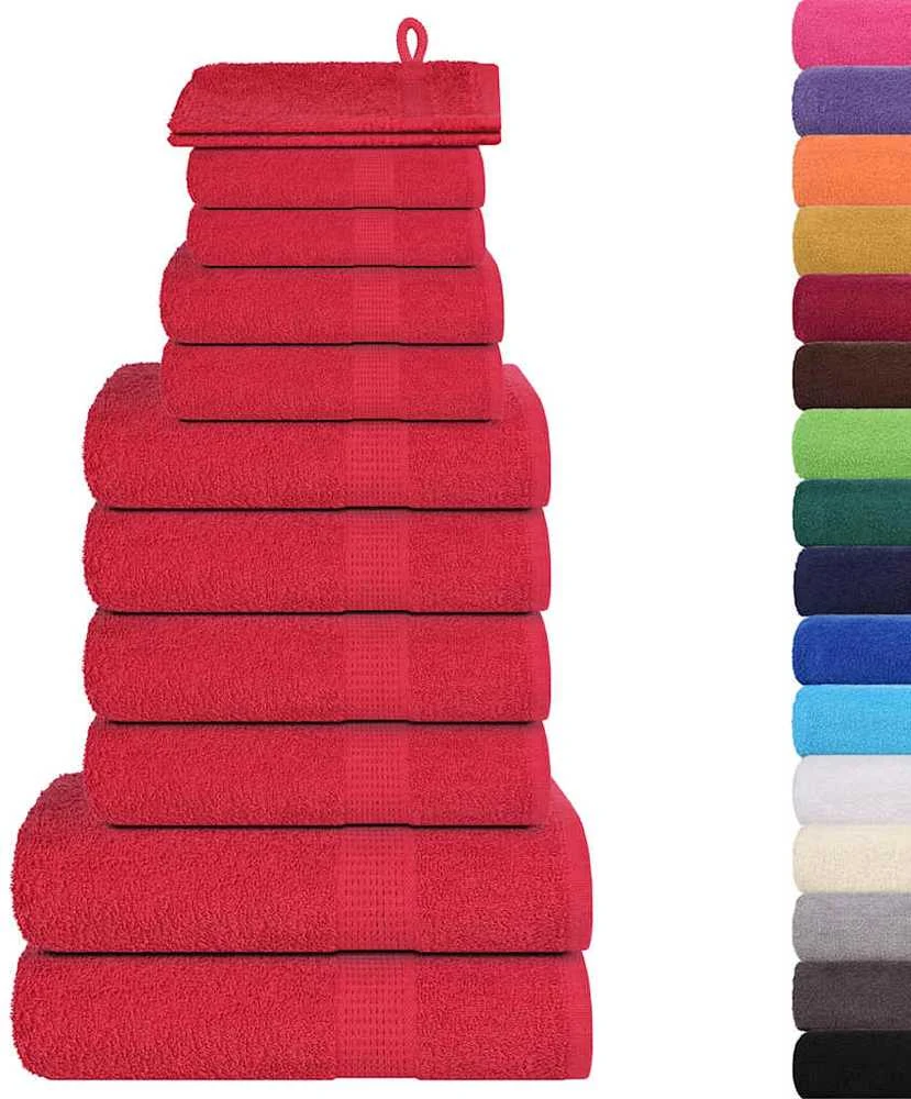 Rankšluostis Rankšluosčių rinkinys, 12vnt., raudoni, 100% medvilnė, 360g/m²