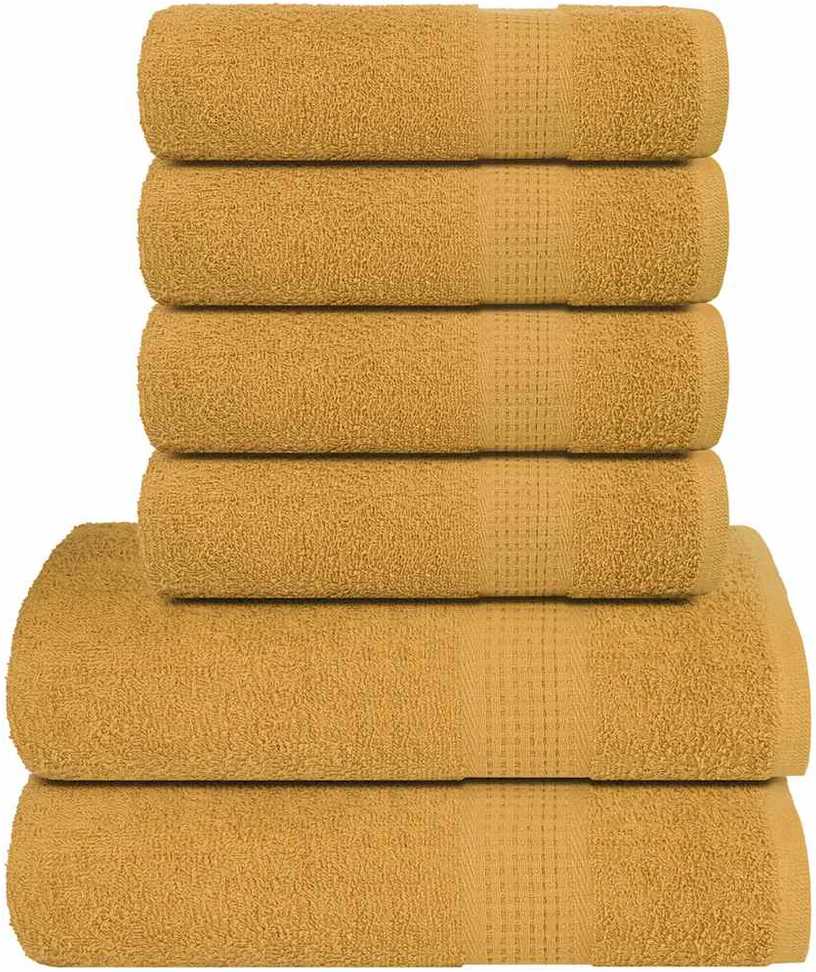 Rankšluostis Rankšluosčių rinkinys, 6vnt., auksiniai, 100% medvilnė, 360g/m²