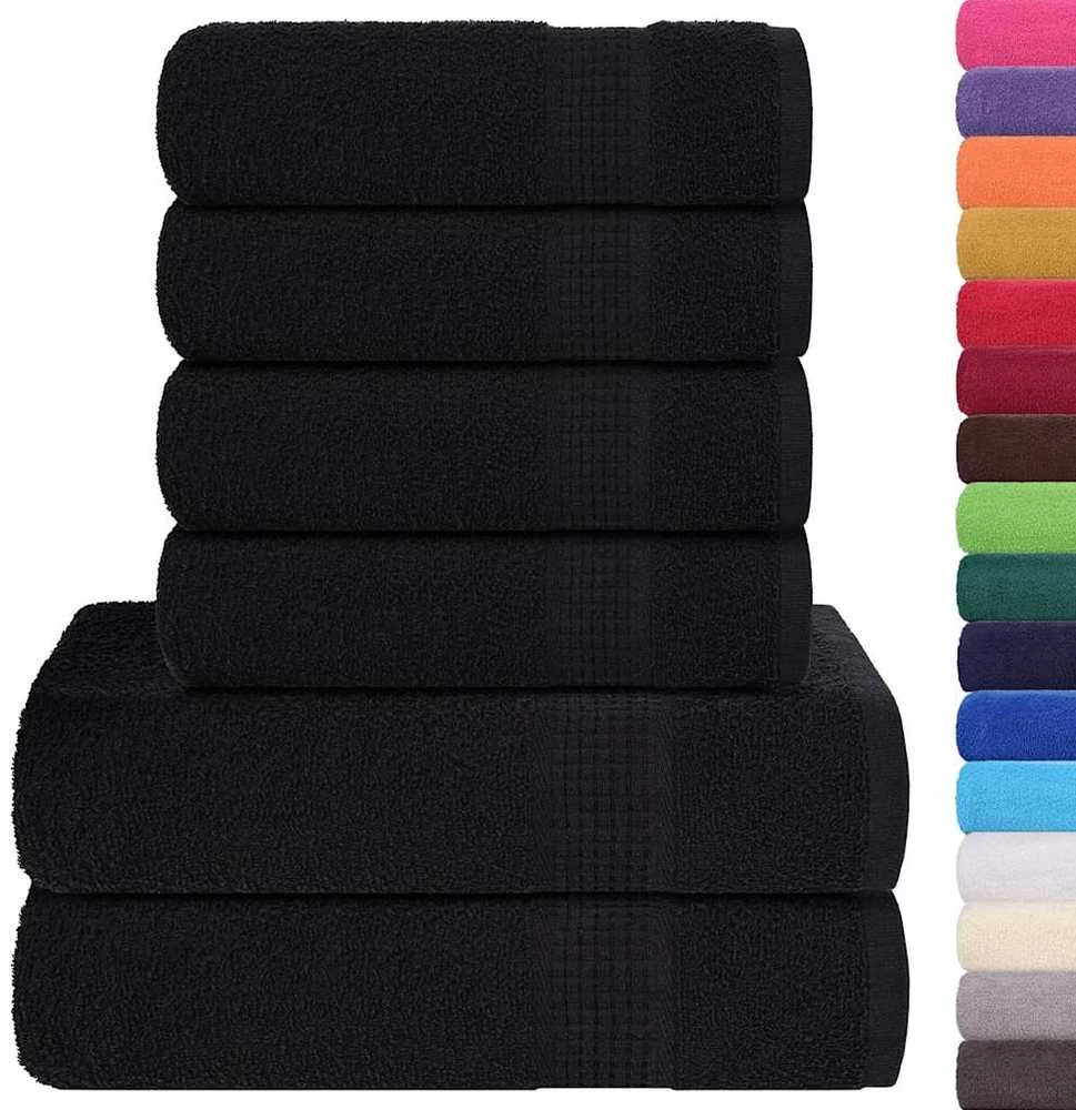 Rankšluostis Rankšluosčių rinkinys, 6vnt., juodi, 100% medvilnė, 600g/m²