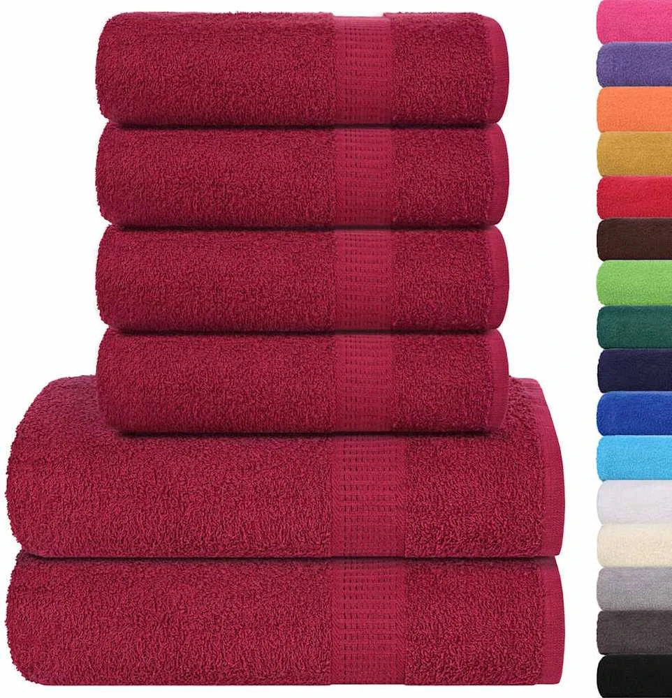 Rankšluostis Rankšluosčių rinkinys, 6vnt., raudoni, 100% medvilnė, 360g/m²