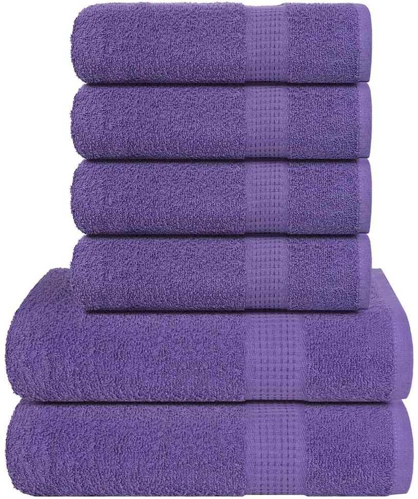 Rankšluostis Rankšluosčių rinkinys, 6vnt., violetiniai, medvilnė, 360g/m²