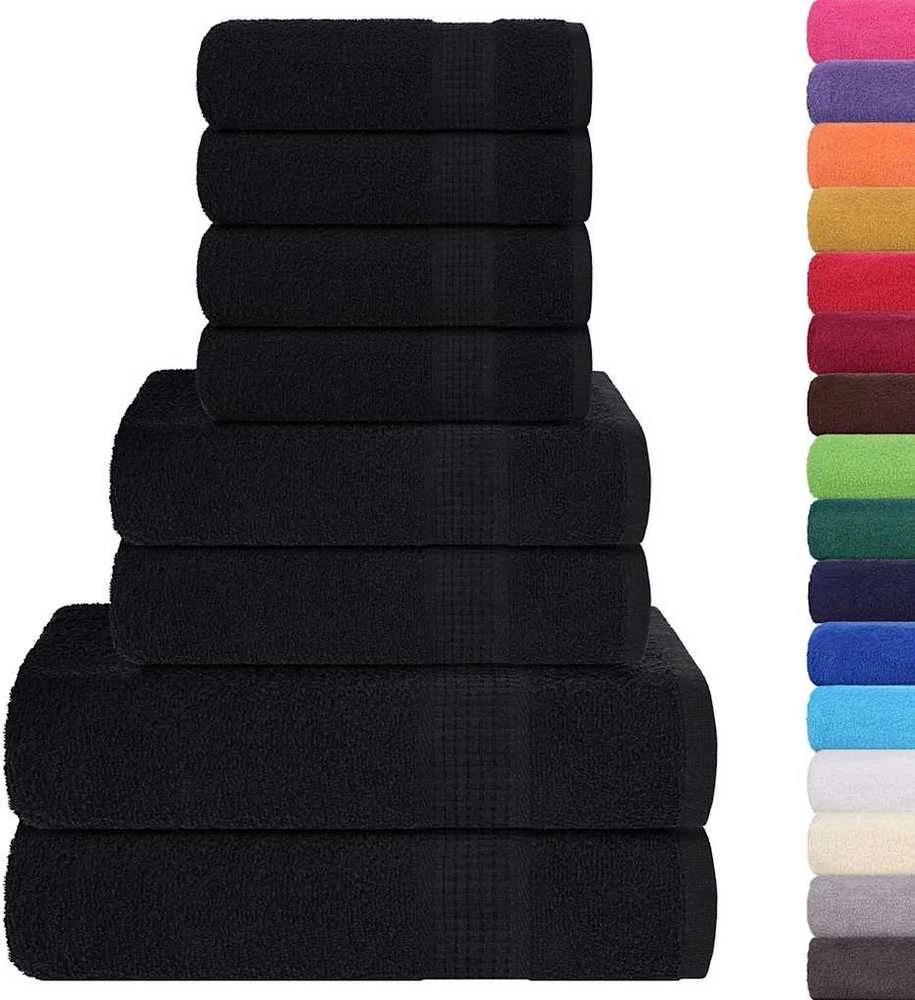 Rankšluostis Rankšluosčių rinkinys, 8vnt., juodi, 100% medvilnė, 360g/m²