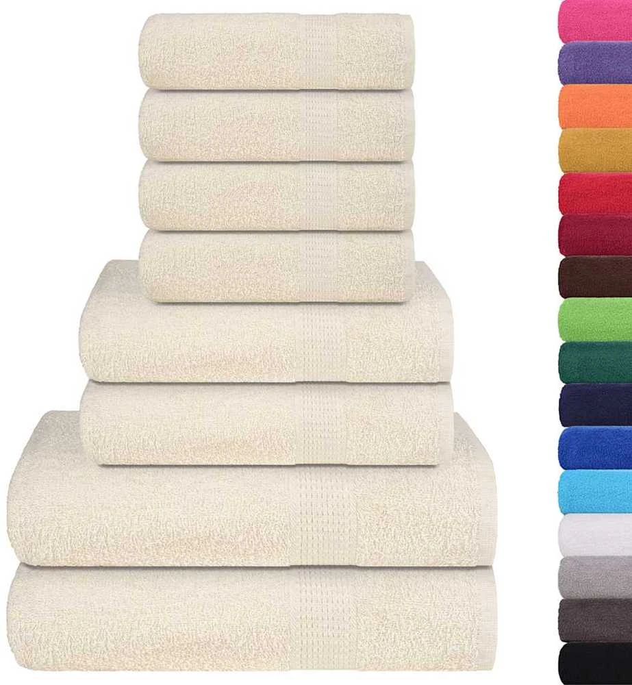 Rankšluostis Rankšluosčių rinkinys, 8vnt., kreminiai, 100% medvilnė, 360g/m²