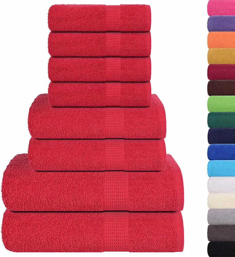 Rankšluostis Rankšluosčių rinkinys, 8vnt., raudoni, 100% medvilnė, 360g/m²