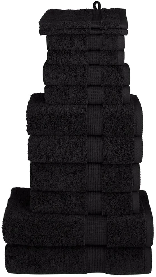 Rankšluostis Rankšluosčių rinkinys SOLUND, 12vnt., juodi, 600g/m²