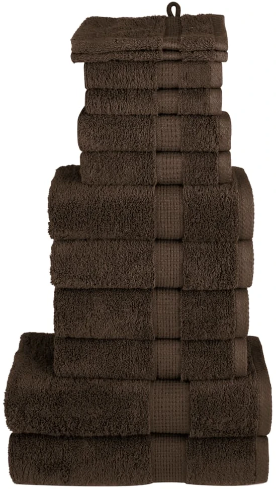 Rankšluostis Rankšluosčių rinkinys SOLUND, 12vnt., rudi, 600g/m²