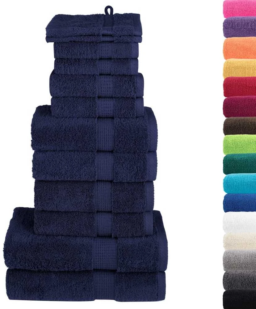 Rankšluostis Rankšluosčių rinkinys SOLUND, 12vnt., tamsiai mėlyni, 600g/m²