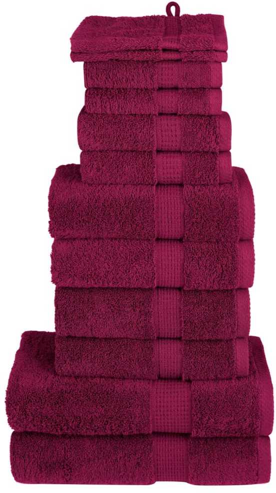 Rankšluostis Rankšluosčių rinkinys SOLUND, 12vnt., tamsiai raudoni, 600g/m²