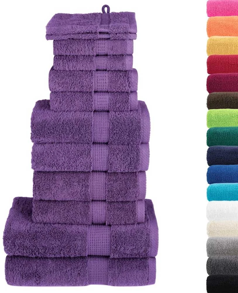 Rankšluostis Rankšluosčių rinkinys SOLUND, 12vnt., violetiniai, 600g/m²