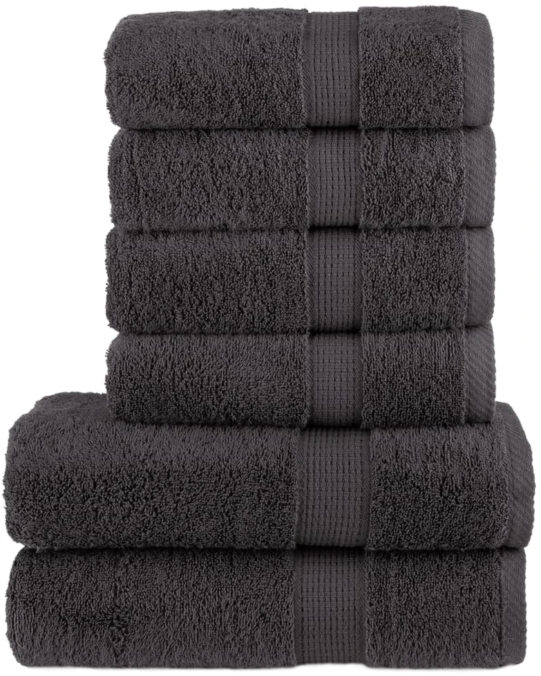 Rankšluostis Rankšluosčių rinkinys SOLUND, 6vnt., antracito, 600g/m²