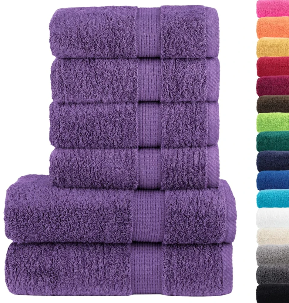 Rankšluostis Rankšluosčių rinkinys SOLUND, 6vnt., violetiniai, 600g/m²