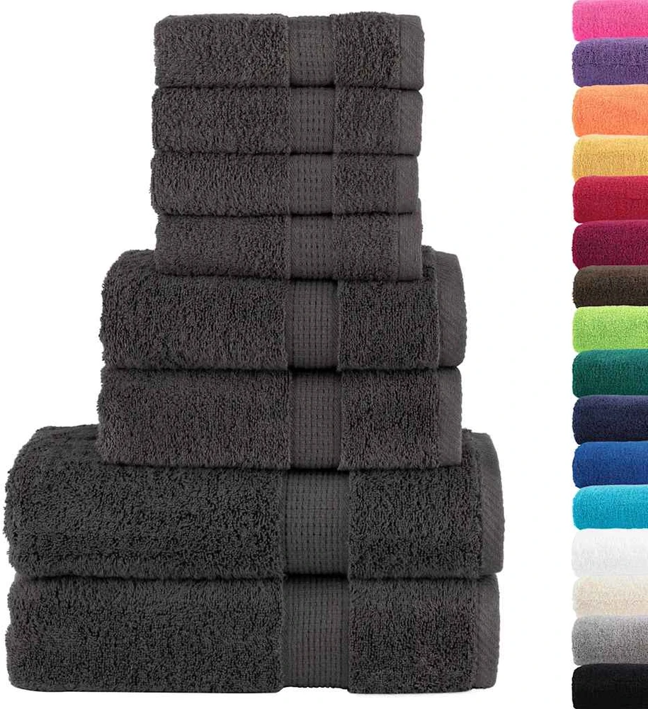 Rankšluostis Rankšluosčių rinkinys SOLUND, 8vnt., antracito, 600g/m²