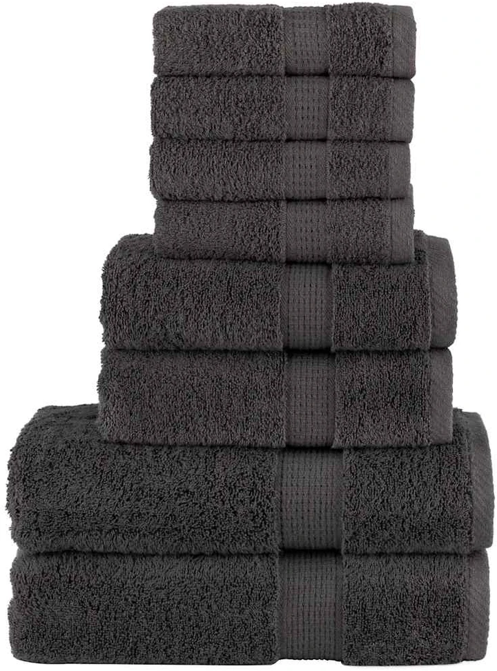 Rankšluostis Rankšluosčių rinkinys SOLUND, 8vnt., antracito, 600g/m²