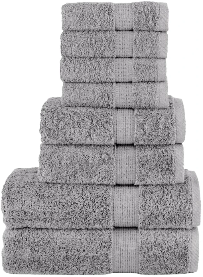 Rankšluostis Rankšluosčių rinkinys SOLUND, 8vnt., pilki, 600g/m²