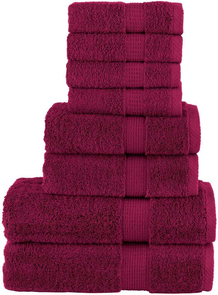 Rankšluostis Rankšluosčių rinkinys SOLUND, 8vnt., tamsiai raudoni, 600g/m²