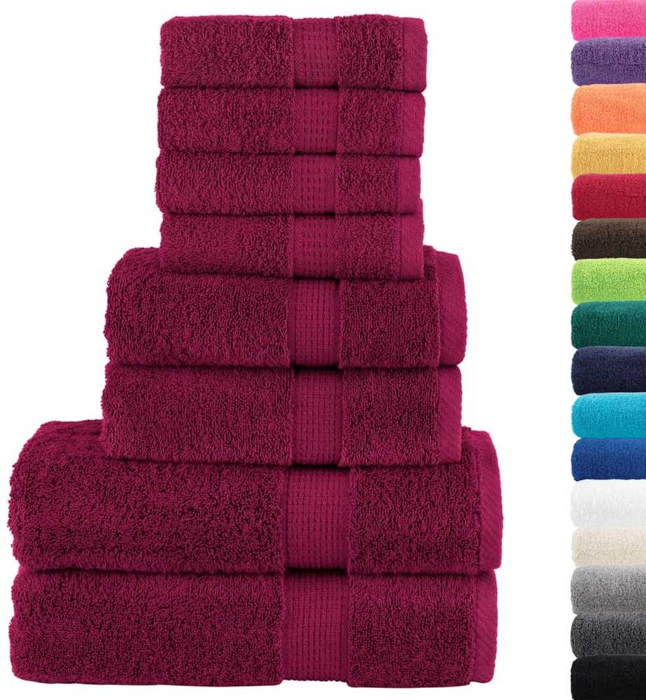 Rankšluostis Rankšluosčių rinkinys SOLUND, 8vnt., tamsiai raudoni, 600g/m²