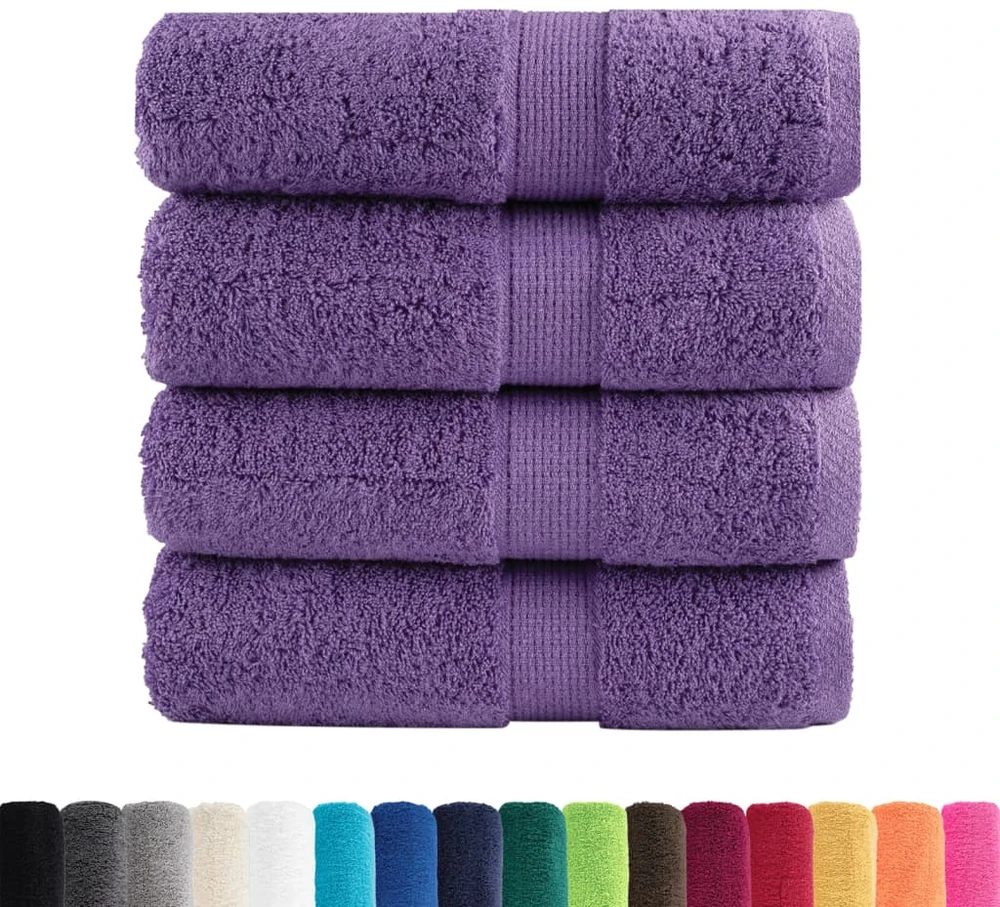 Rankšluostis Aukščiausios kokybės rankšluosčiai SOLUND, 4 vnt., violetiniai, 30x30 cm, 600 g/m²