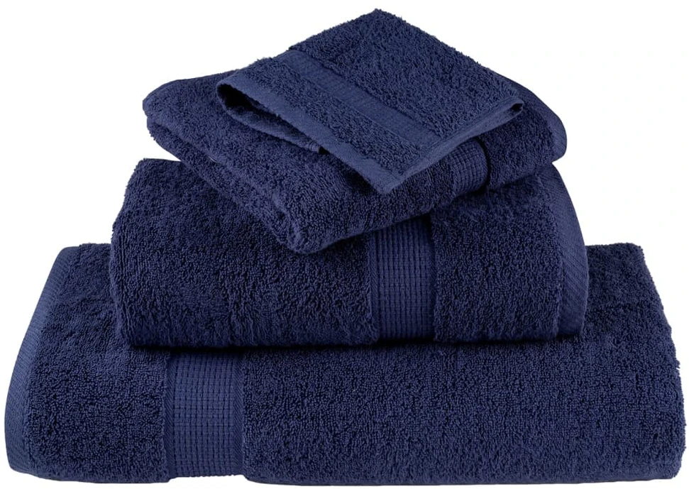Rankšluostis Aukščiausios kokybės rankšluosčiai SOLUND, 4 vnt., tamsiai mėlyni, 30x30 cm, 600 g/m²