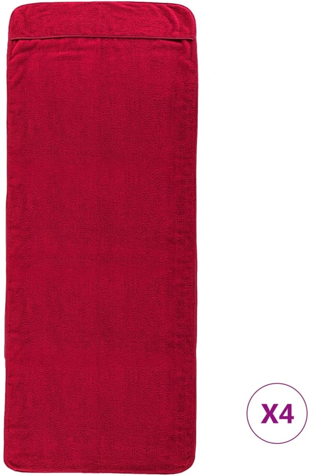 Rankšluostis Paplūdimio rankšluosčiai, 4vnt., raudoni, 60x135cm, audinys