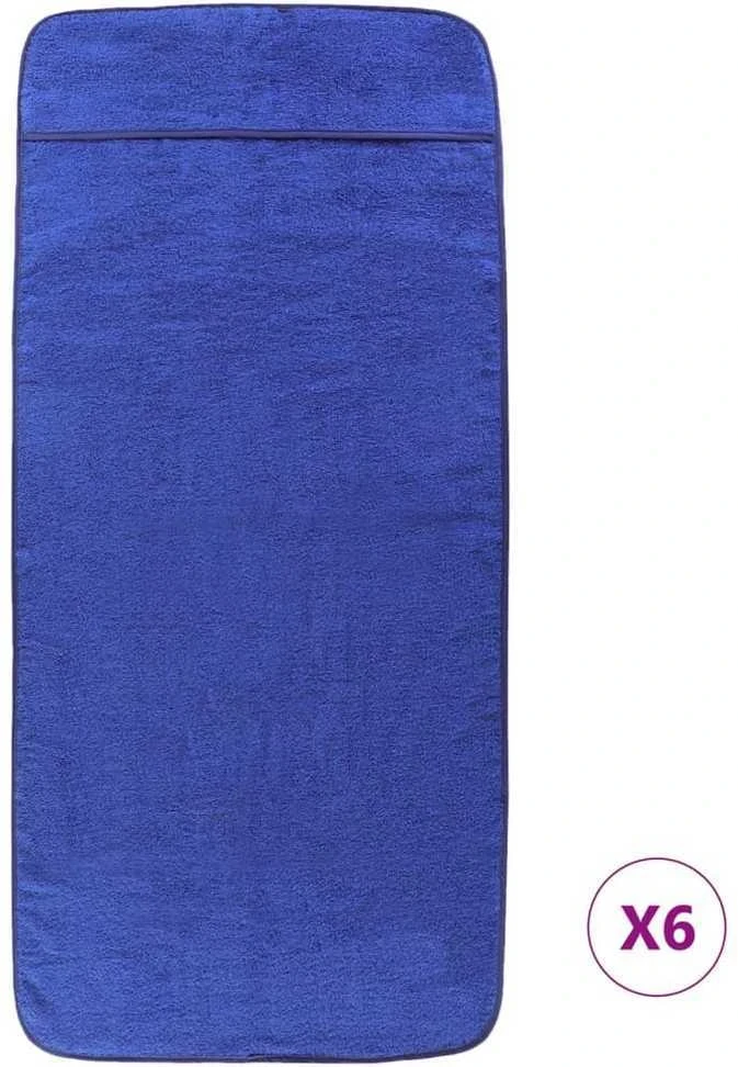 Rankšluostis Paplūdimio rankšluosčiai, 6vnt., mėlyni, 60x135cm, audinys