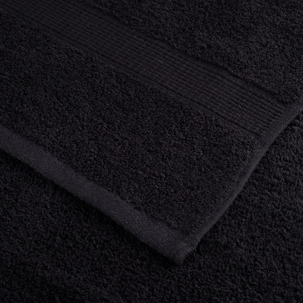 Rankšluostis Prabangūs dušo rankšluosčiai SOLUND, 2 vnt., juodi, 70x140 cm, 600 g/m²