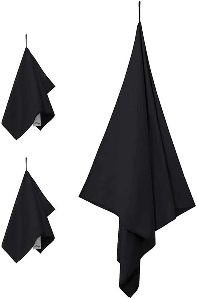 Rankšluostis Sporto rankšluosčių rinkinys 3 vnt. Juoda 210 x 100 cm