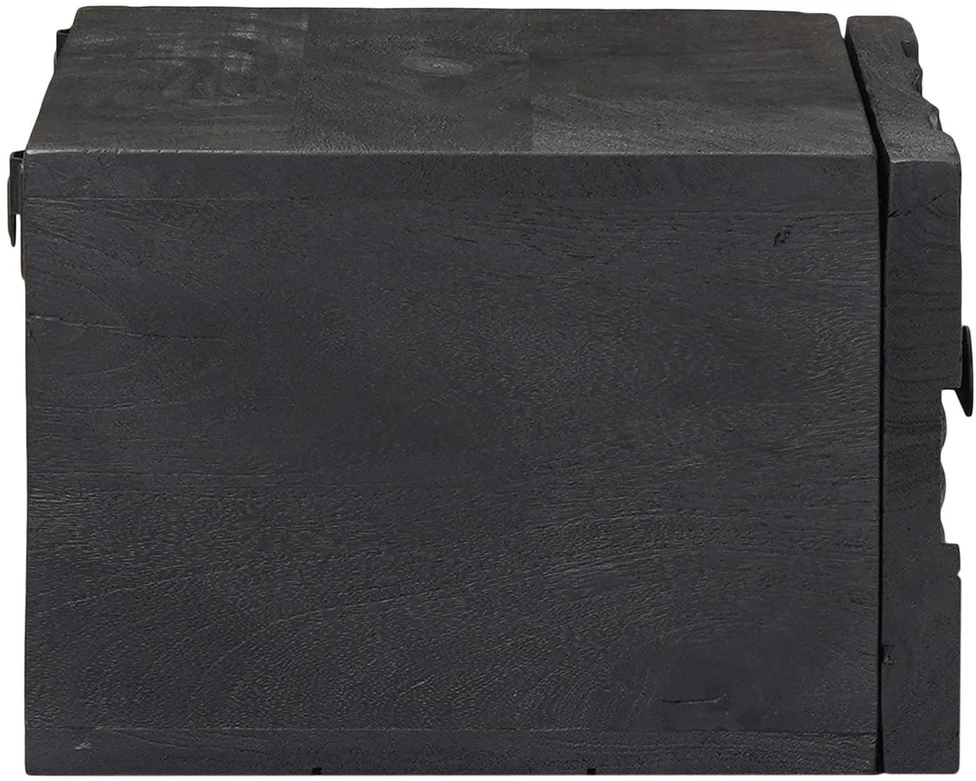 Rankų darbo naktinė spintelė Juoda 40 x 30 x 20 cm