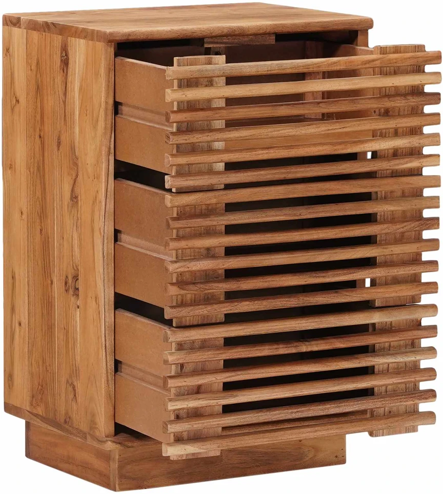 Rankų darbo naktinė spintelė Teak medžio rudas 40 x 30 x 60 cm
