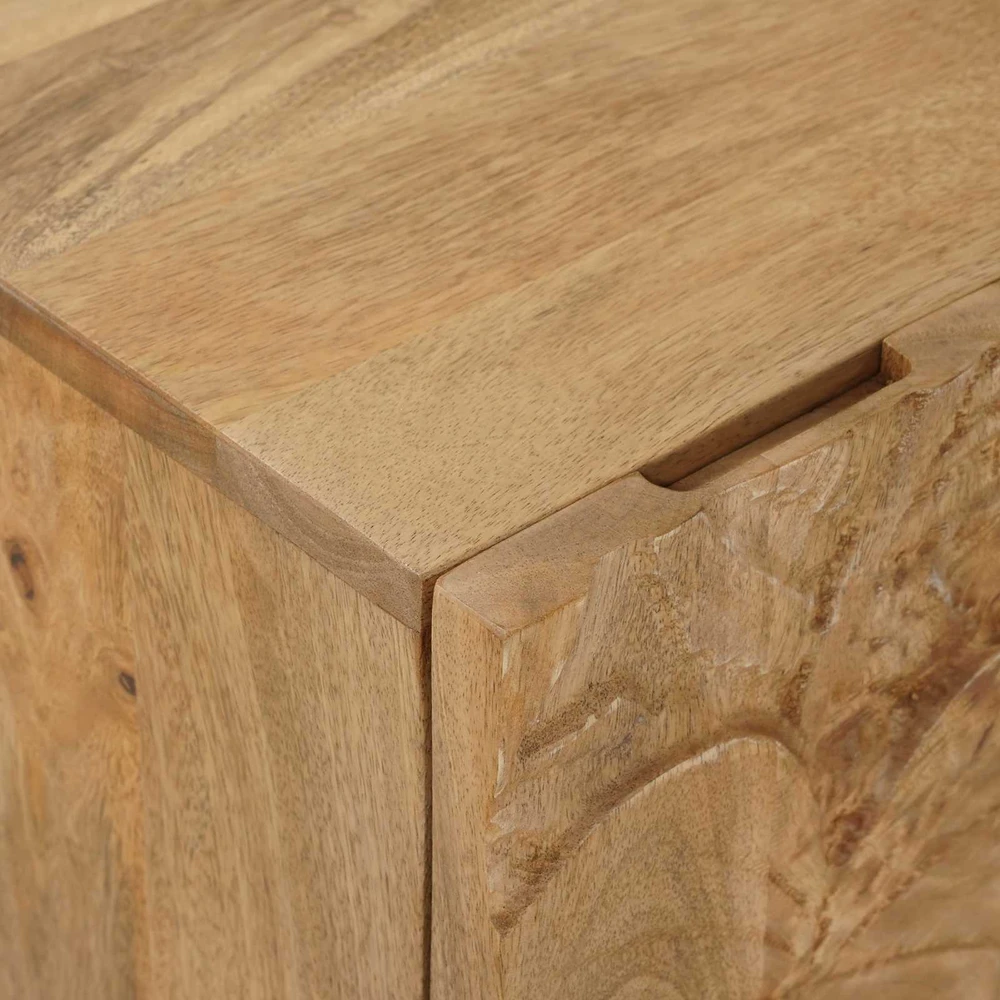 Rankų darbo naktinė spintelė Teak medžio rudas 40 x 30 x 45 cm