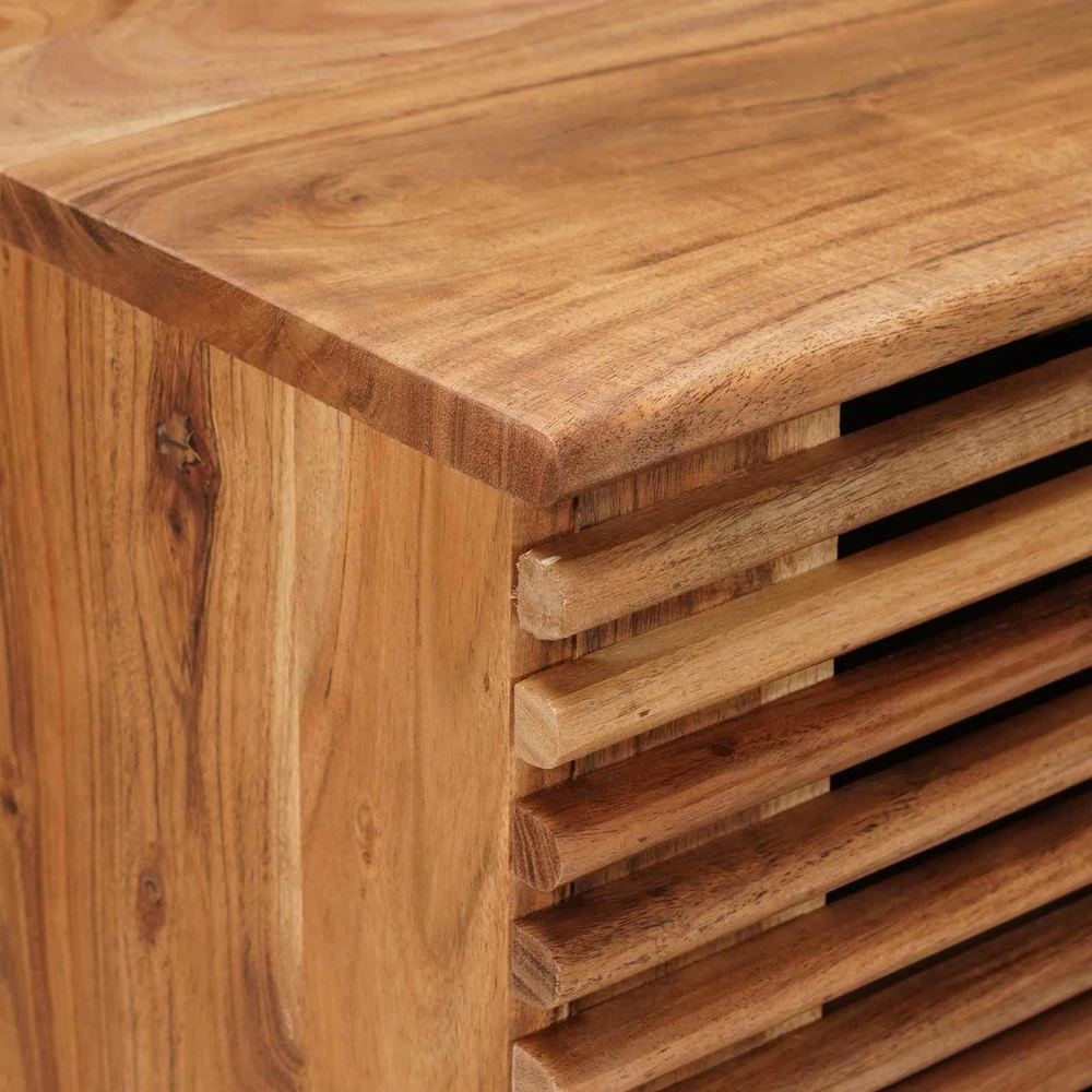 Rankų darbo naktinė spintelė Teak medžio rudas 40 x 30 x 60 cm